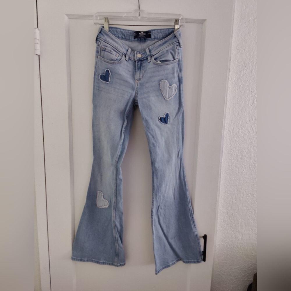 Heart Patch Flare Bell Bottom Jeans